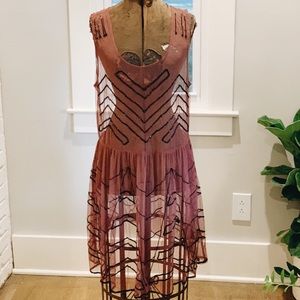 Free People Sheer Beaded Dress